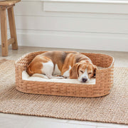 Medium Wicker Dog Bed | Amish Woven Pet Bed Basket Plain