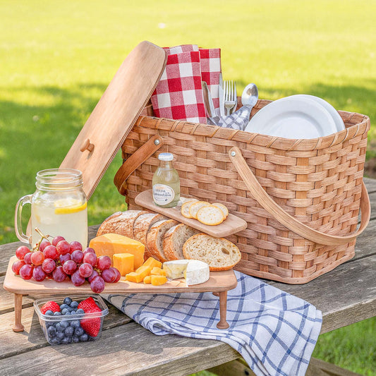 Homestead Picnic Basket | Amish Farmhouse Fellowship Meal Carrier Plain