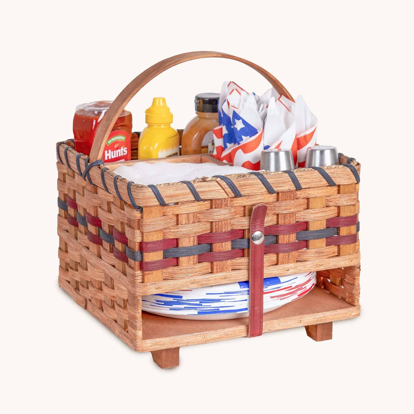 Picnic Pal | Tabletop Serveware & Condiment Organizing Caddy Wine & Blue