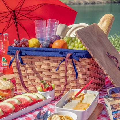 Traditional Picnic Basket | Classic Amish Woven Wicker Basket Plain