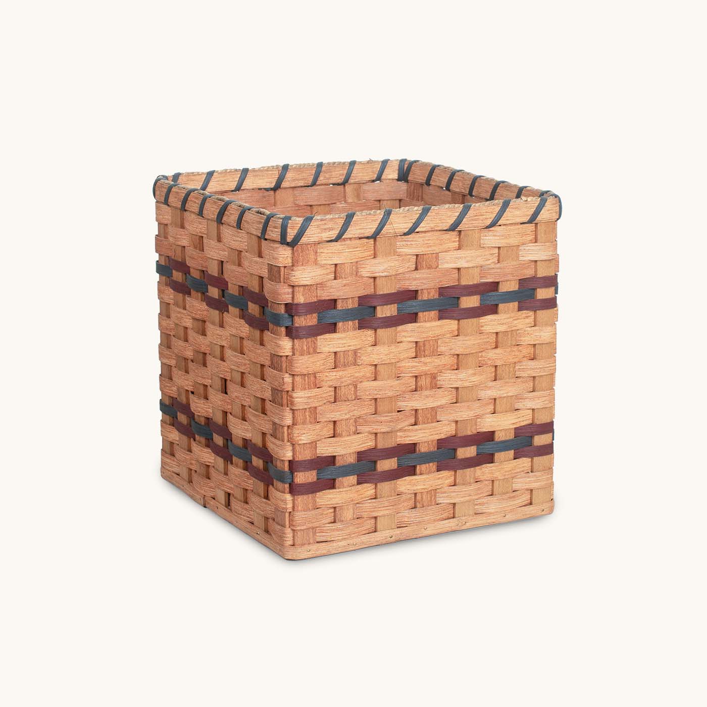 12” x 12” Cube Basket | Serving & Decorative Basket Wine & Blue