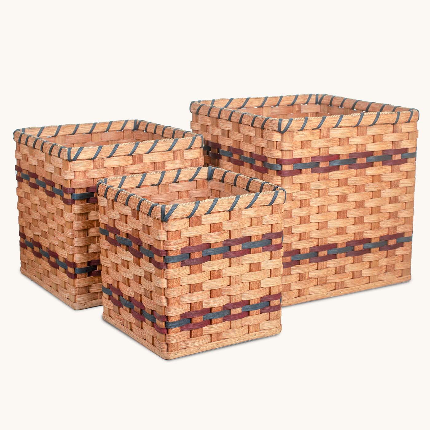 Large Square/Cube Basket Set | Like Getting One FREE! Wine & Blue