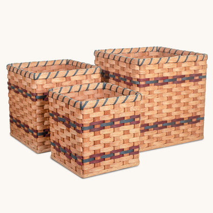 Large Square/Cube Basket Set | Like Getting One FREE! Wine & Blue
