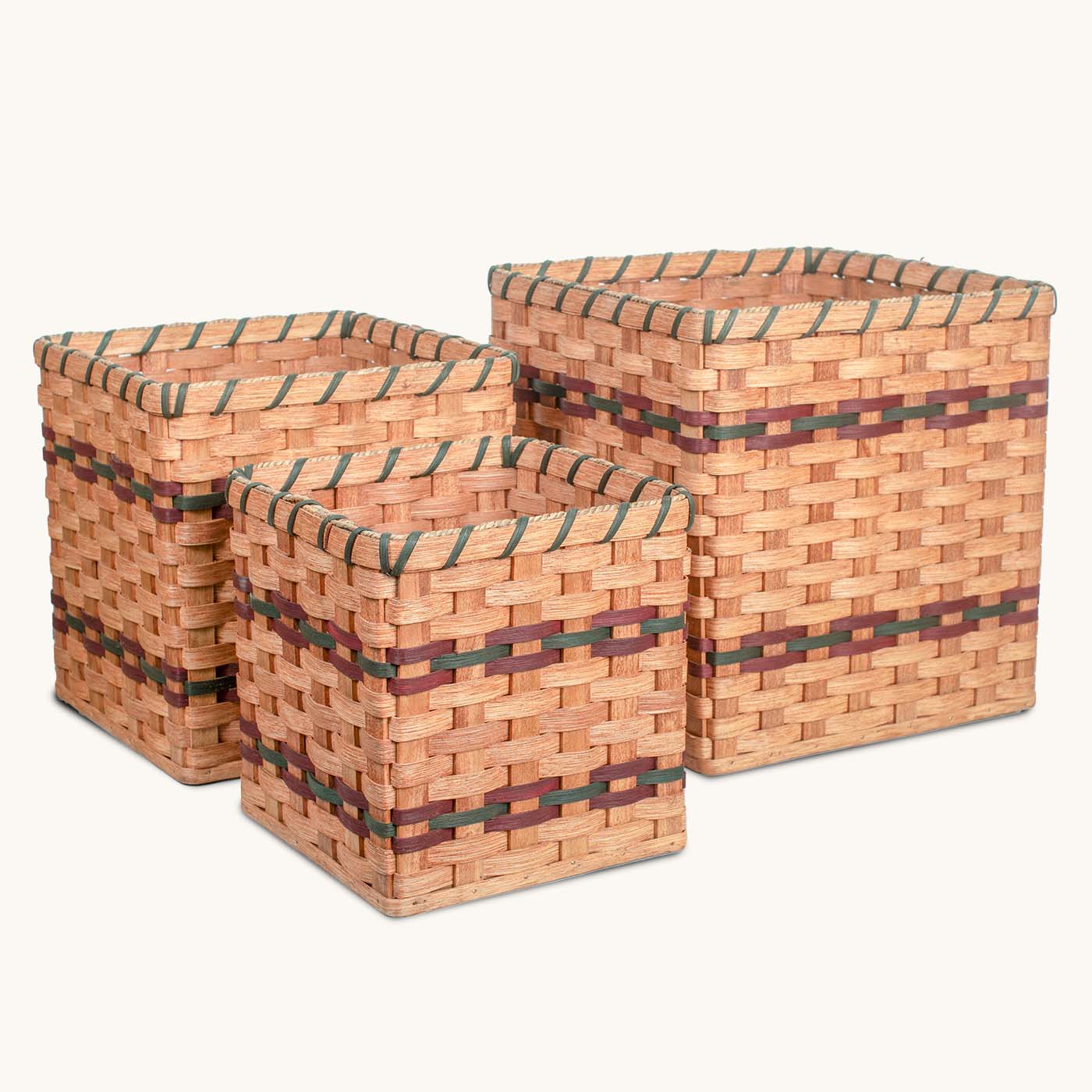 Large Square/Cube Basket Set | Like Getting One FREE! Wine & Green