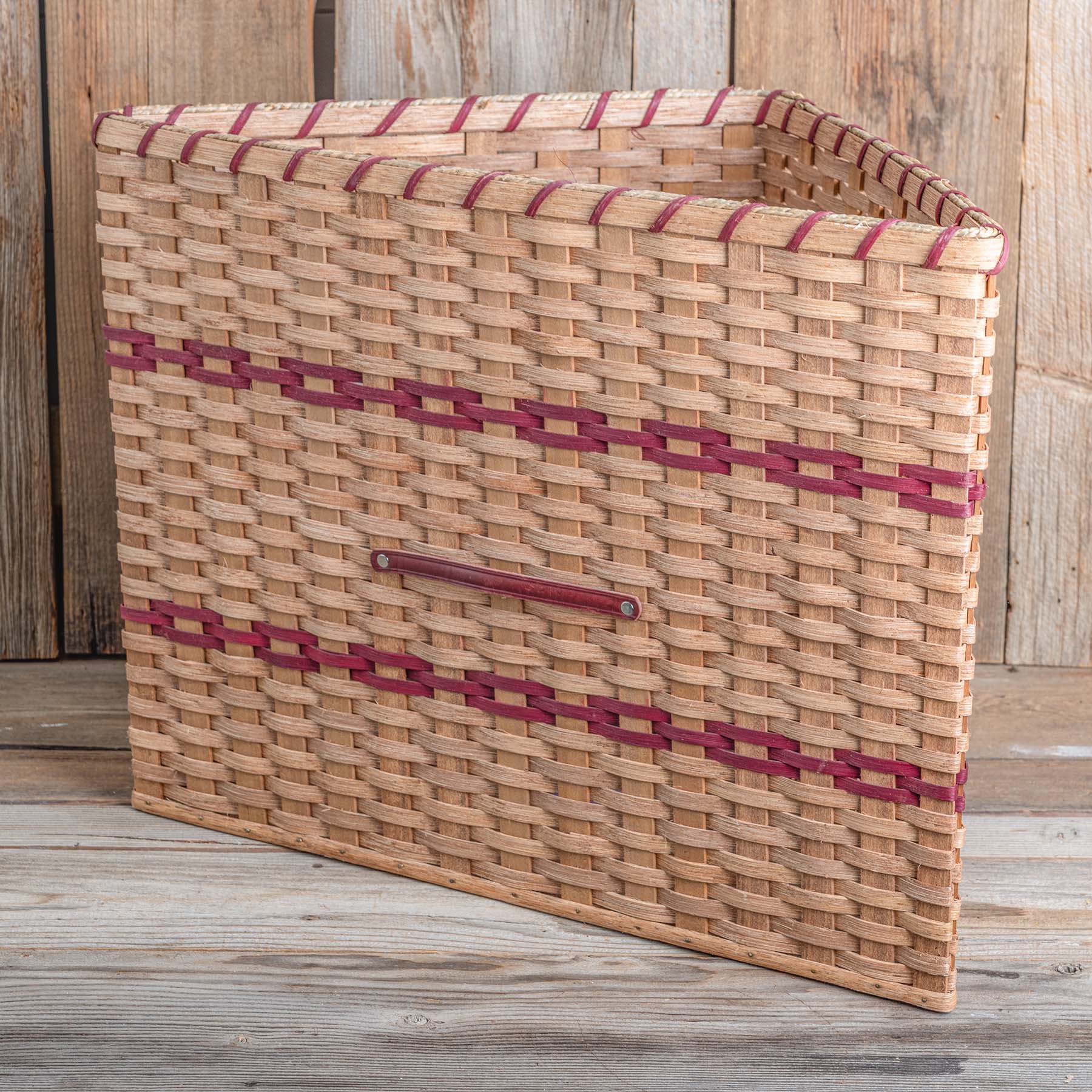 SALE! 20" x 20" Tall Amish Handmade Triangle Corner Basket w/Pull Handle