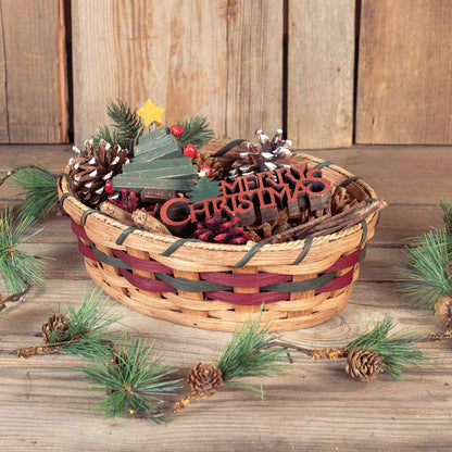 Small Kitchen & Bath Basket | Bread Serving or Counter Basket Wine & Green