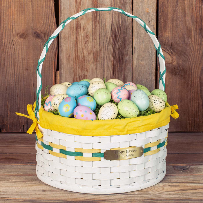 Large Round White Easter Basket | Heirloom Farmhouse Amish Wicker