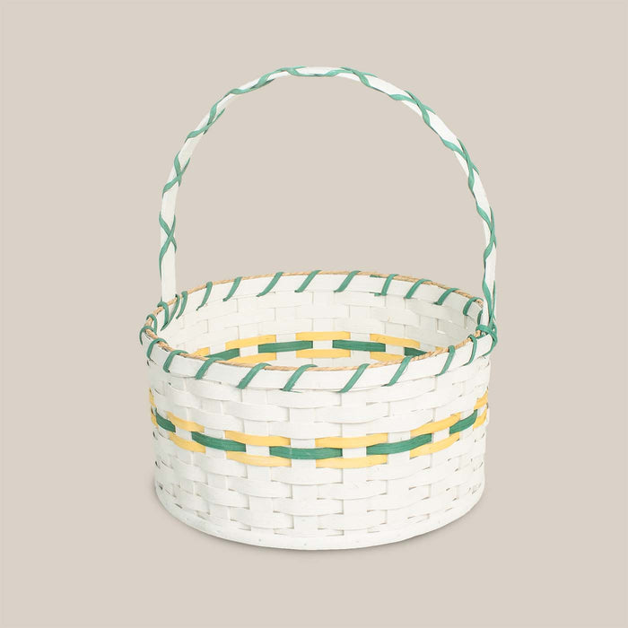 Large Round White Easter Basket | Heirloom Farmhouse Amish Wicker