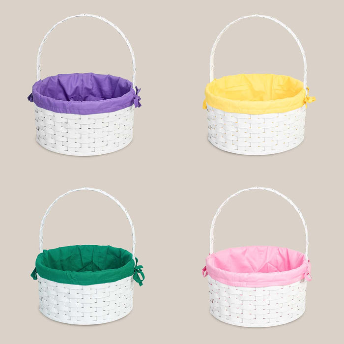 Amish Hand Sewn Liner for Large Round White Easter Basket