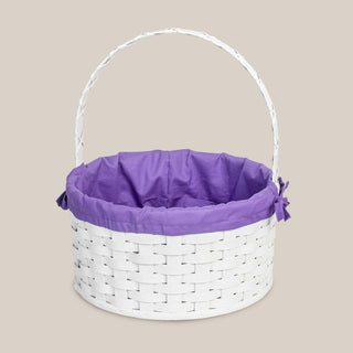 Amish Hand Sewn Liner for Large Round White Easter Basket