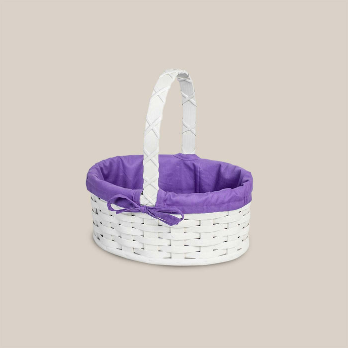 Amish Hand Sewn Liner for Small Oval White Wicker Easter Basket
