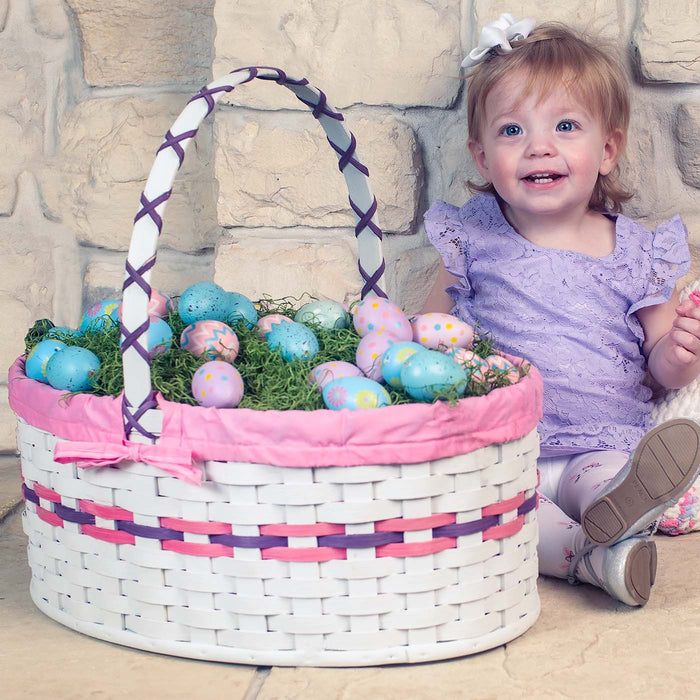 Giant White Easter Basket | Huge Farmhouse Amish Woven Wicker