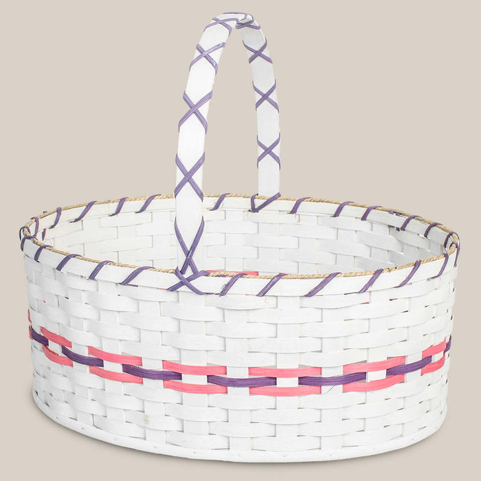 Giant White Easter Basket | Huge Farmhouse Amish Woven Wicker
