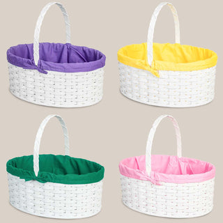 Amish Hand Sewn Pastel Liner for Giant Oval Wicker Easter Basket