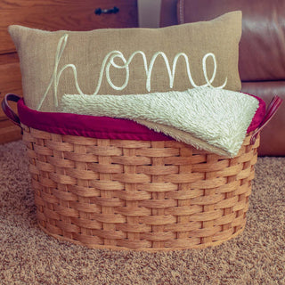 Farmhouse Laundry Basket | Decorative Amish Woven Wicker Storage