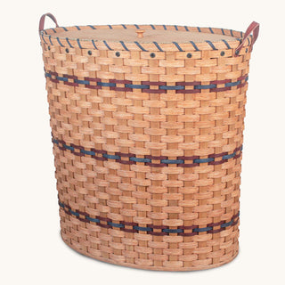 Oval Laundry Hamper With Lid |  Extra Large Amish Wicker Hamper Basket