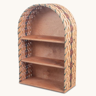 Tabletop Shelf Cabinet | Decorative Wicker Countertop Shelf