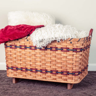Extra-Large Blanket Basket | Decorative Living Room Floor Storage