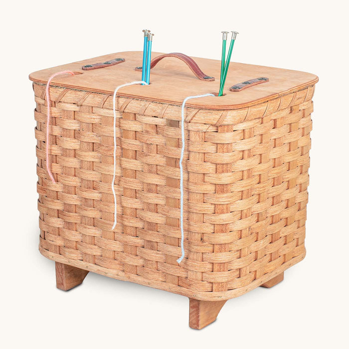 Knitting Basket | Amish Wicker Yarn Storage & Organizer