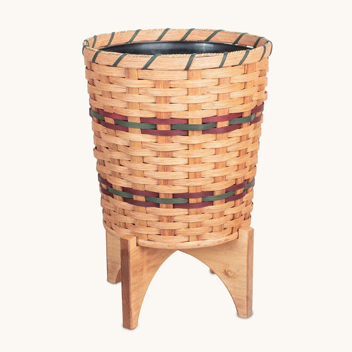 Extra-Large Round Basket Planter | Woven Wicker Plant Pot w/Drainage