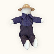 Amish Doll Traditional Boy Faceless Handmade 18” Tall Rag Doll Blue