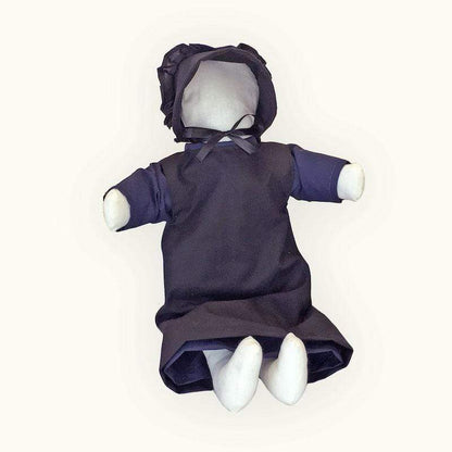 Amish Doll Traditional Girl Faceless Handmade 18” Tall Rag Doll Blue