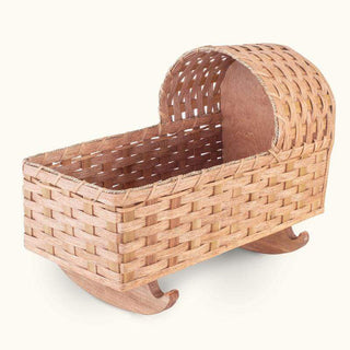 Doll Cradle 18” Amish Handmade Woven Wooden Crib Plain