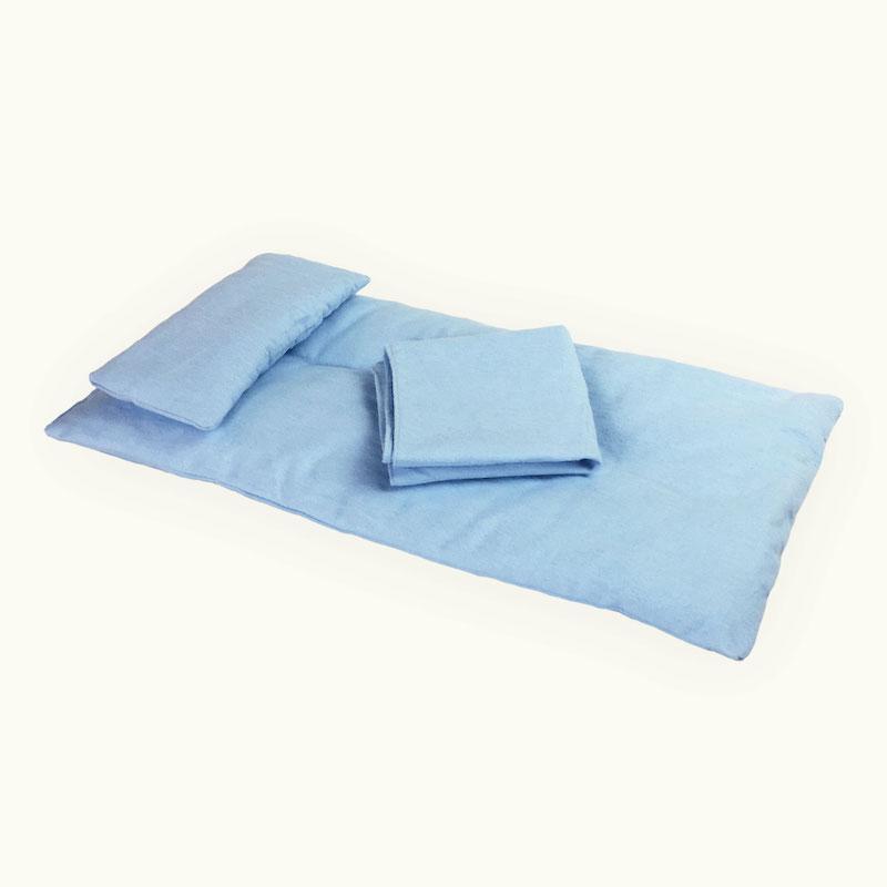 Gingerich Family Doll Crib Bedding Set for 18” Amish Cradle Blue