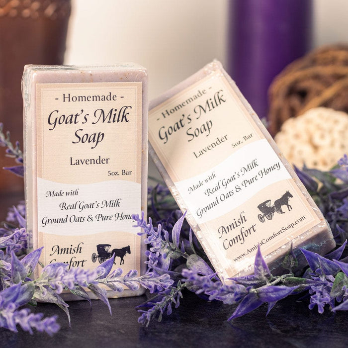 Lavender Natural Amish Goat Milk Soap | With Oats & Honey 2 Bars