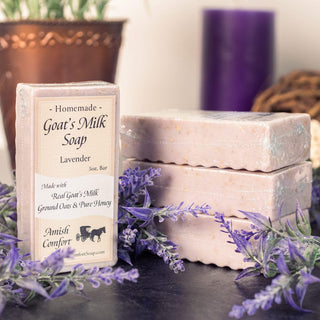 Lavender Natural Amish Goat Milk Soap | With Oats & Honey 4 Bars