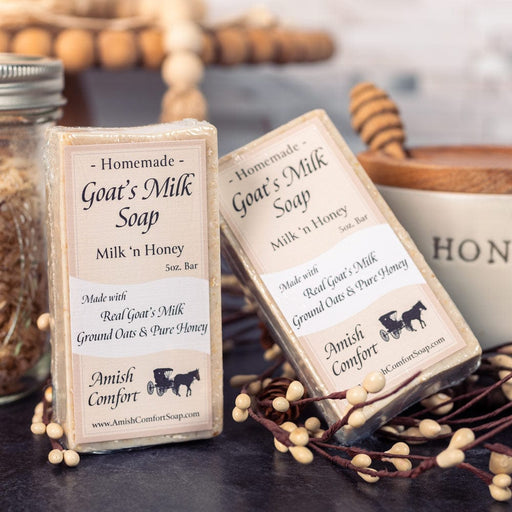 Milk 'n Honey Natural Amish Goat Milk Soap | With Oats & Honey 2 Bars