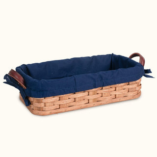 Amish Hand Sewn Basket Liner for Bread Basket Blue