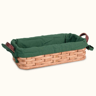 Amish Hand Sewn Basket Liner for Bread Basket Green