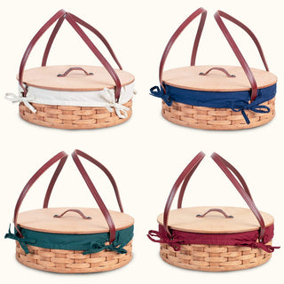 Amish Hand Sewn Basket Liner for Single Round Pie Carrier