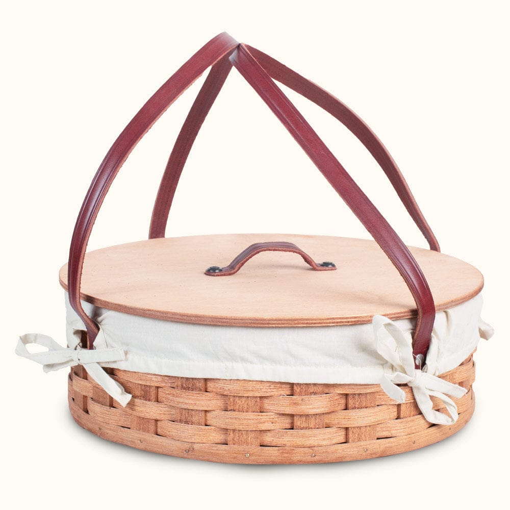 Amish Hand Sewn Basket Liner for Single Round Pie Carrier Cream