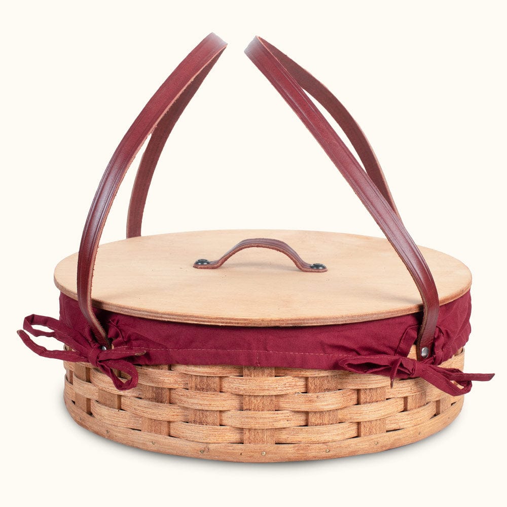 Amish Hand Sewn Basket Liner for Single Round Pie Carrier Wine