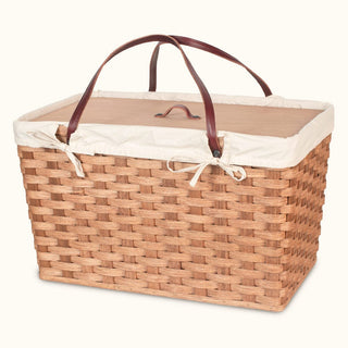 Amish Hand Sewn Liner for Extra-Large Picnic Basket Cream