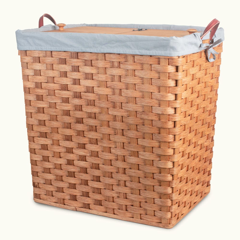 Amish Hand Sewn Liner for Large Square Hamper Gray