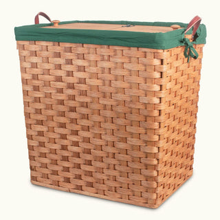 Amish Hand Sewn Liner for Large Square Hamper Green