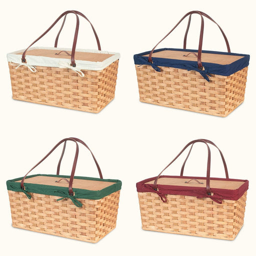 Amish Hand Sewn Liner for Large Vintage Picnic Basket