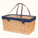 Amish Hand Sewn Liner for Large Vintage Picnic Basket Blue