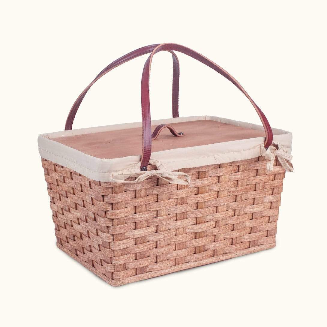 Amish Hand Sewn Liner for Traditional Picnic Basket Cream