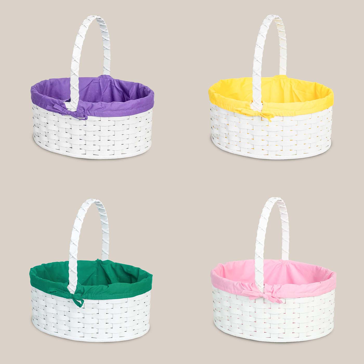 Amish Hand Sewn Pastel Liner for Large Oval Wicker Easter Basket