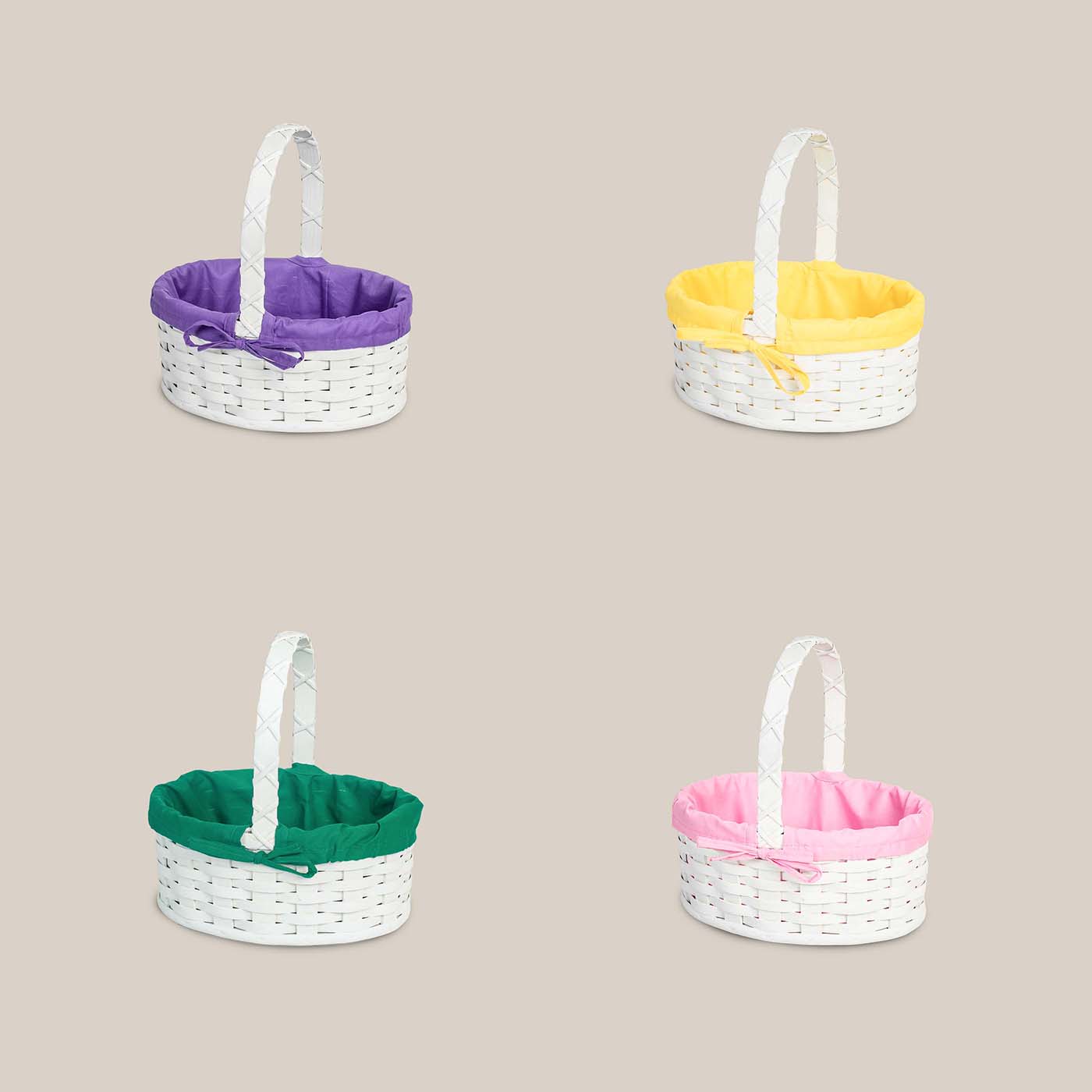 Amish Hand Sewn Pastel Liner for Small Oval Wicker Easter Basket