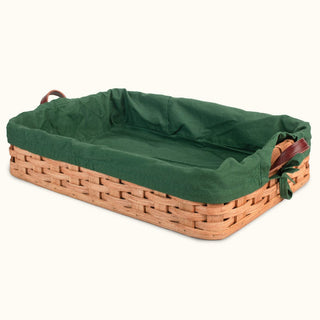 Amish Handmade Basket Liner for Extra Large Casserole Basket Green