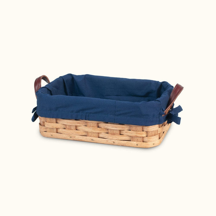 Amish Handmade Basket Liner for Small Bread Basket Blue