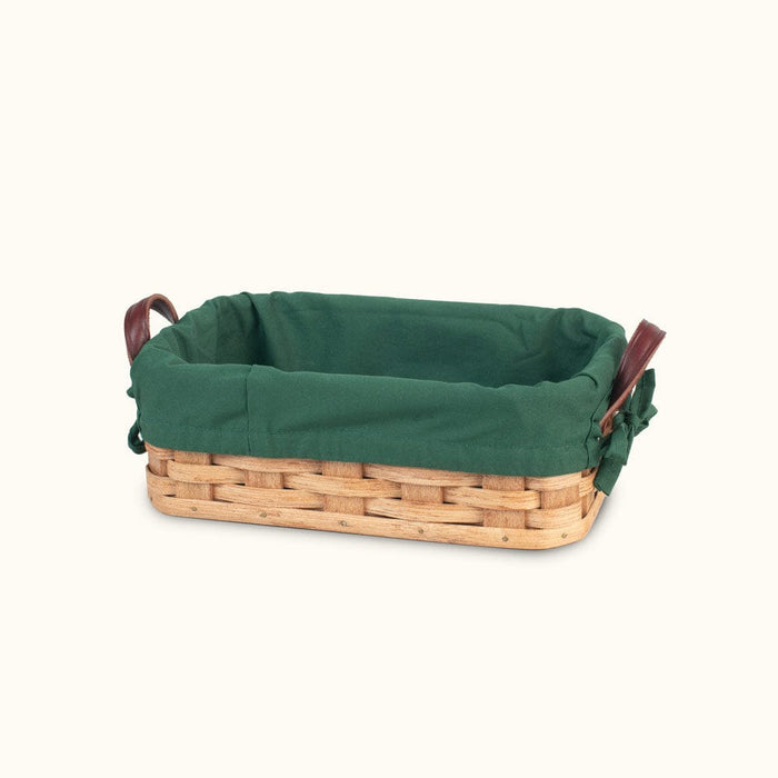 Amish Handmade Basket Liner for Small Bread Basket Green
