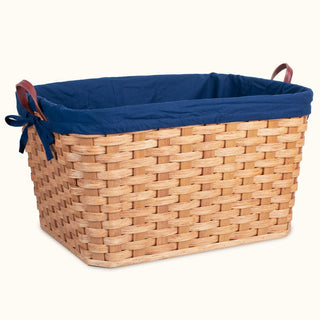 Amish Handmade Laundry Basket Liner Blue