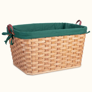 Amish Handmade Laundry Basket Liner Green