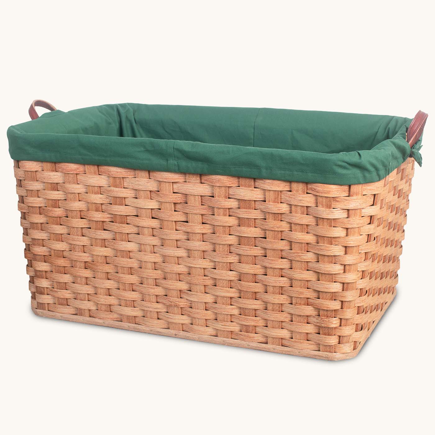 Amish Handsewn Liner for 27" by 18" Basket Green